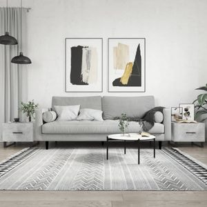 Set mese de cafea VIDAXL, 2 persoane, Lemn, 50 x 50 x 40 cm, Gri