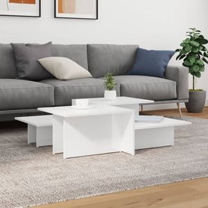 Set mese de cafea VIDAXL, 2 persoane, Lemn, 50 x 111 x 33 cm, Alb