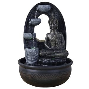 Fantana Decorativa Zen de Interior, Lumina Ambientala, 26 x 40 cm, maro inchis