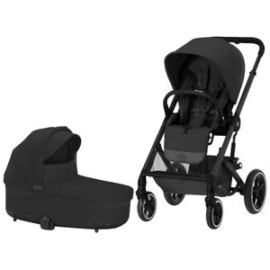 Carucior 2 in 1 Cybex, Balios S Lux, Reversibil, Reglabil, Cu parte sport si landou, Cu cos de cumparaturi spatios, 0-4 ani, Pana la 22 Kg, Moon Black