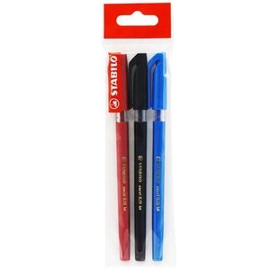 Set pixuri fara mecanism Stabilo, Excel 828, M, 0.45 mm, 3 culori/blister eco, culori scriere rosu, negru, albastru