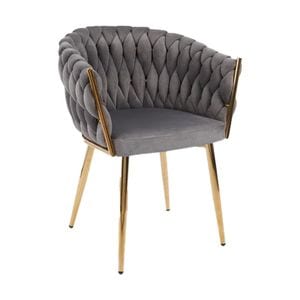 Scaun Living Tapitat KJC12, 63 x 47 x 74 cm, Gri