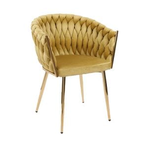 Scaun Living Tapitat KJC12, 63 x 47 x 74 cm, Mustar