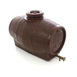 Butoi plastic alimentar, inchidere etansa, garnitura de cauciuc, capac filetat, canea pentru golire, aerisitor, 360 litri, 102 x 73 x 82 cm, maro