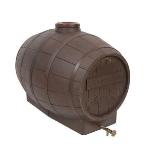 Butoi plastic alimentar, inchidere etansa, garnitura de cauciuc, capac filetat, canea pentru golire, aerisitor, 400 litri, 105 x 80 x 90 cm, maro