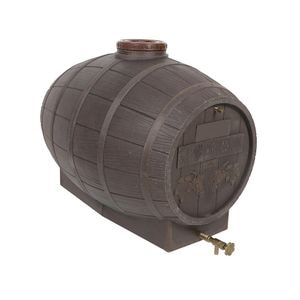 Butoi plastic alimentar, inchidere etansa, garnitura de cauciuc, capac filetat, canea pentru golire, aerisitor, 300 litri, 96 x 72 x 80 cm, maro