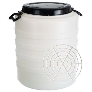 Bidon, confectionat din polietilena, cu presator, maner incorporat, capac, 38.6 x 46.5 cm, capacitate de 45 de litri