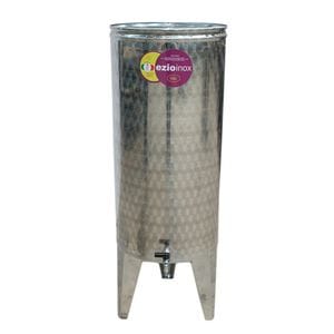 Butoi, confectionat din inox, forma cilindrica, robust, rezistent, cu capac flotant, robinet si picioare, 400 x 1100 x 0.6 mm, 100 l