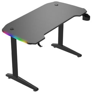 Birou de gaming V8, Led RGB, suprafata black carbon, 100 x 60 x 72 cm, negru