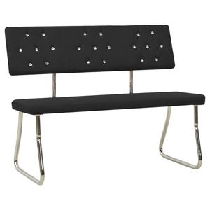 Banca VIDAXL, piele ecologica, 110 x 53 x 82 cm, Negru