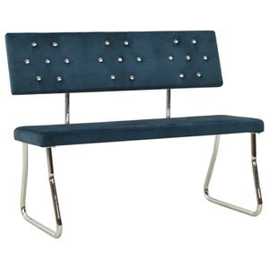 Banca VIDAXL, catifea, 110 x 53 x 82 cm, Albastru