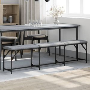 Banca de bucatarie VIDAXL, otel + textil, 186 x 32 x 45 cm, Gri