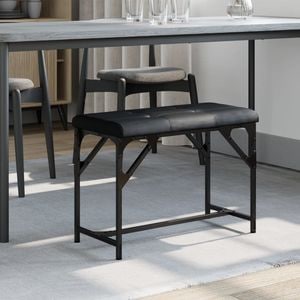 Banca de bucatarie VIDAXL, otel + textil, 62 x 32 x 45 cm, Negru