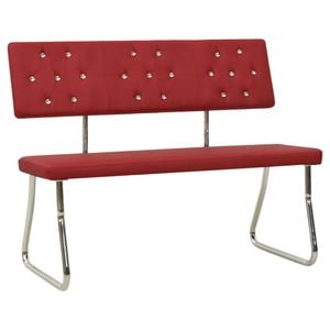Banca VIDAXL, piele ecologica, 110 x 53 x 82 cm, Rosu