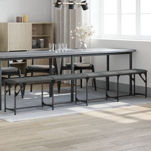 Banca de bucatarie VIDAXL, otel + textil, 248 x 32 x 45 cm, Gri