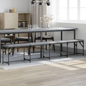 Banca de bucatarie VIDAXL, otel + textil, 248 x 32 x 45 cm, Gri