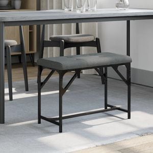 Banca de bucatarie VIDAXL, otel + textil, 62 x 32 x 45 cm, Gri
