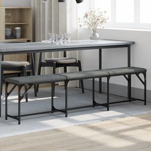 Banca de bucatarie VIDAXL, otel + textil, 186 x 32 x 45 cm, Gri