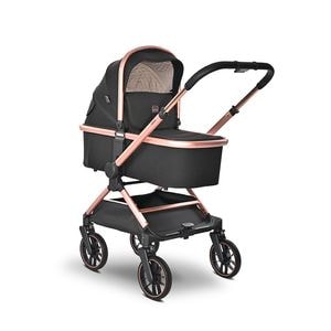 Carucior set 3 in 1 Lorelli Reya, maner reversibil, pana la 22 kg, Black Jasper