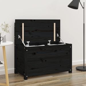 Banca VIDAXL, lemn masiv de pin, 80 x 40 x 77 cm, negru