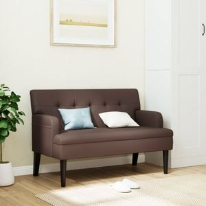 Bancheta cu spatar VIDAXL, piele ecologica, 112 x 65 x 75 cm, maro