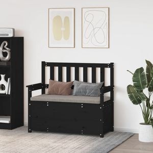 Banca VIDAXL, lemn masiv de pin, 112 x 51 x 96 cm, negru