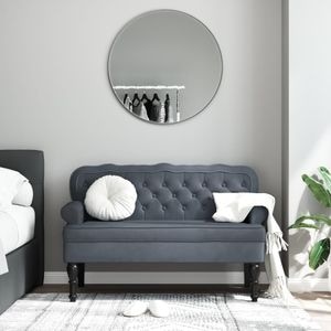 Bancheta cu spatar VIDAXL, catifea, 119 x 64 x 75 cm, gri