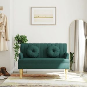 Bancheta cu perne VIDAXL, textil, 113 x 64 x 75 cm, verde