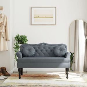 Bancheta cu perne VIDAXL, catifea, 120 x 65 x 75 cm, gri