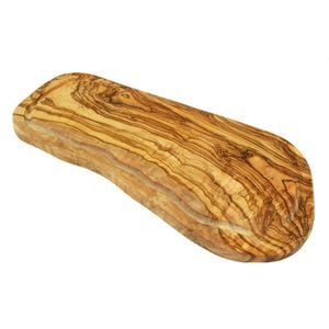 Tocator din lemn de maslin cu canal, forma rustica, 45-49cm