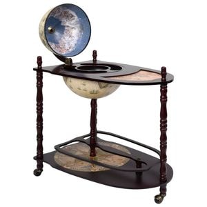 Suport sticle de vin tip glob pamantesc VIDAXL, verde, eucalipt, 70 x 45 x 88 cm