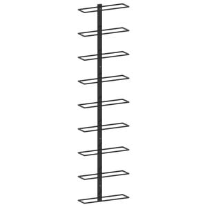 Suport sticle de vin VIDAXL, de perete, 9 sticle, negru, fier, 24 x 8 x 95 cm