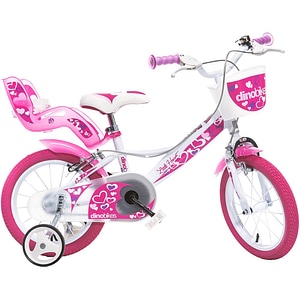 Bicicleta copii Dino Bikes, Little Heart, 14 inch, Alb
