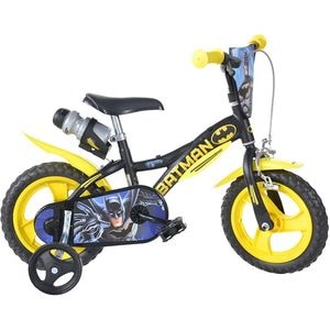 Bicicleta copii Dino Bikes, Batman, 12 inch, Negru/Galben