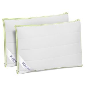Set 2 perne Essience Premium Collection, 50x70 cm, husa satin bambus, umplutura fulgi memory si nanofibra extrafina