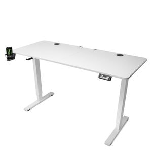 Birou electric reglabil pe inaltime Dr.Shield Nova, 140x60x75 cm, alb