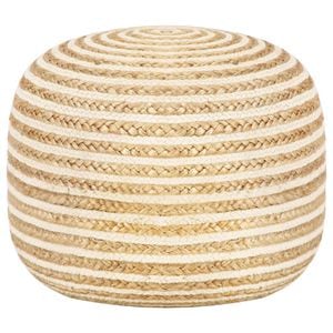 Taburet VIDAXL, iuta, D45 x 30 cm, crem