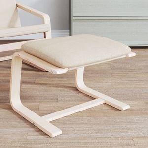 Taburet VIDAXL, material textil, 60x60x39 cm, crem
