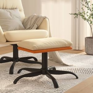 Taburet VIDAXL, textil si piele ecologica, 60x60x36 cm, crem