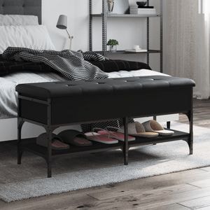 Pantofar VIDAXL, lemn prelucrat, 102x42x45 cm, negru