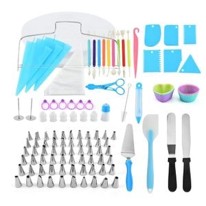 Set Platou Rotativ pentru Patiserie/Cofetarie 110 piese, Duze pentru Ornat si Taietor Blat, Onuvio Gea