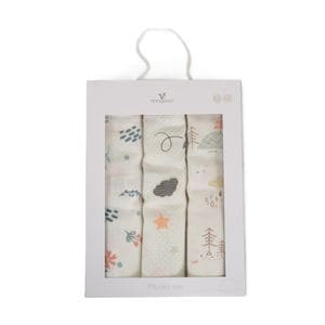 Set 3 scutece muselina Cangaroo Baby Girl, 80x80 cm, 100% bumbac, reutilizabile, Multicolor