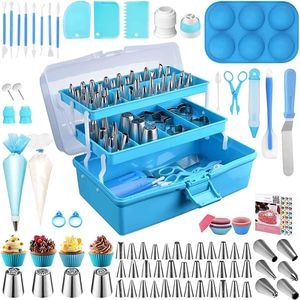Set cofetarie/patiserie 236 piese pentru Ornat Prajituri sauTorturi cu geanta transport, Onuvio
