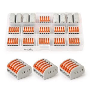 Set 19 Conectori rapizi, Reglete rapide cu levier pentru instalatii electrice cu 5 pini, tip 222-415