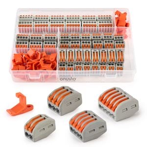 Set 54 Conectori rapizi si cleme prindere, Reglete rapide cu levier pentru instalatii electrice cu 2, 3, 4 si 5 pini, tip 222