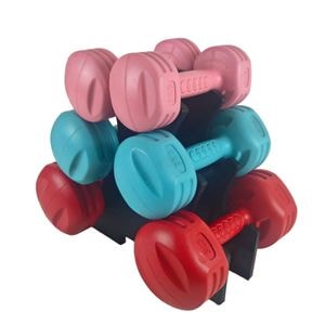 Set 6 gantere fitness, aerobic, Vulkan, 12 kg, cu suport 