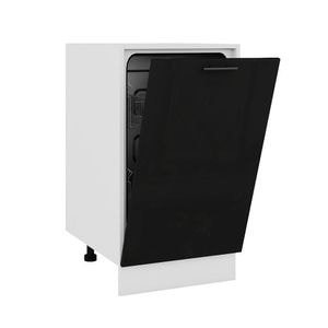 Usa decorativa a masinii de spalat vase Sani Glamur 45 cm, Negru Lucios
