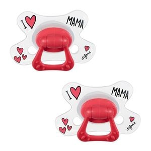Set 2 x suzete Difrax, natural, I love mama, 6+ luni 