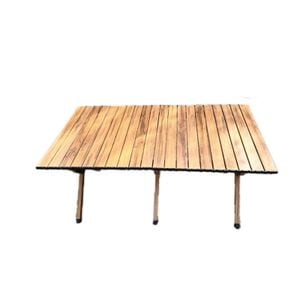 Masa pliabila Nichita, Material aluminiu, 116x59x44 cm, maro deschis