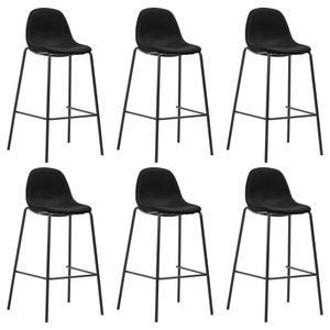 Scaune de bar VIDAXL, 6 buc, negru, material textil